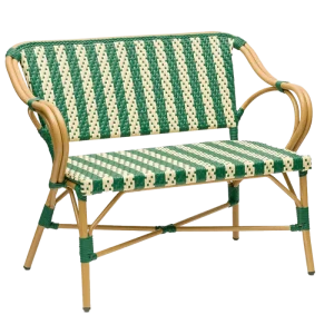 Claire cafébänk med fransk flätning 108 cm