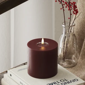 LED Blockljus Ø 10 x 10 cm Bourgogne