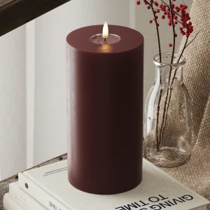 LED Blockljus Ø 10 x 20 cm Bourgogne