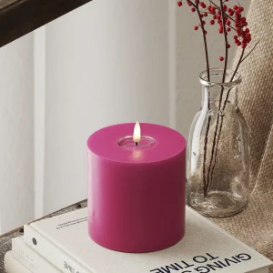 LED Blockljus Ø 10 x 10 cm Magenta