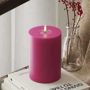 LED Blockljus Ø 10 x 15 cm Magenta