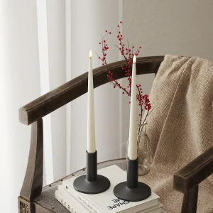 LED Ljus Med Lack med lack, 2 stycken (28 cm) Kräm
