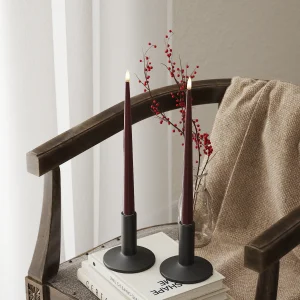 LED Ljus Med Lack med lack, 2 stycken (28 cm) Bourgogne