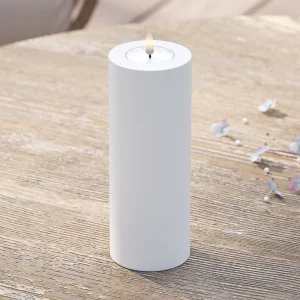 Utomhus LED Blockljus Ø 7,5 x 20 cm Vit
