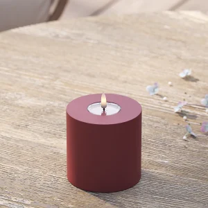 Utomhus LED Blockljus Ø 10 x 10 cm Bordeaux