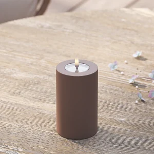 Utomhus LED Blockljus Ø 7,5 x 12,5 cm Karamell