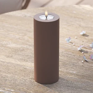 Utomhus LED Blockljus Ø 7,5 x 20 cm Karamell
