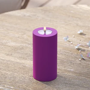 Utomhus LED Blockljus Ø 7,5 x 15 cm Violet